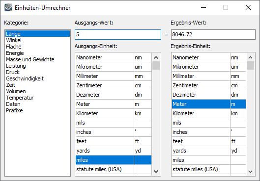 Kalkules Einheiten-Umrechner