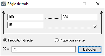 Kalkules Règle de trois