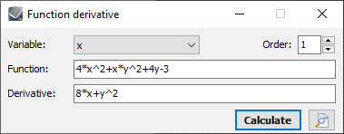 Kalkules function derivative tool