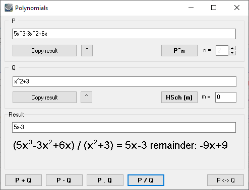 Kalkules polynomial tool